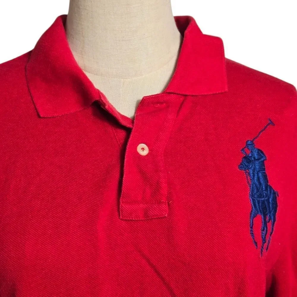 Polo Ralph Lauren Red Polo Shirt Classic Sporty Design